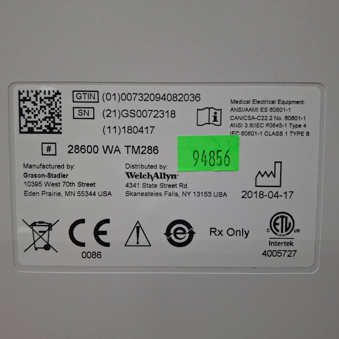Welch Allyn Welch Allyn 28600 AutoTymp Tympanometer Audiology reLink Medical