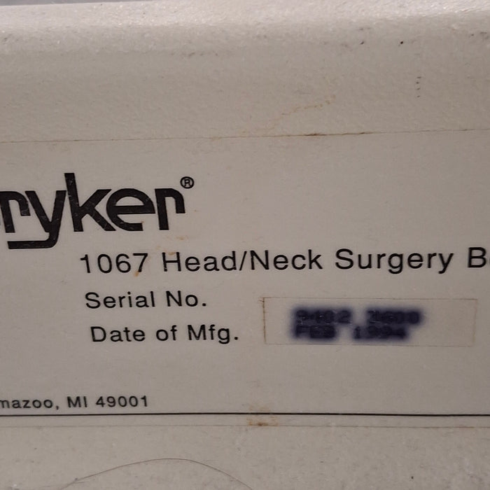 Stryker 1067 Head/Neck surgery stretcher