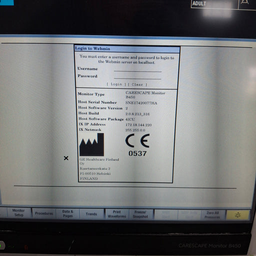 GE Healthcare GE Healthcare Carescape B450 Patient Monitor Patient Monitors reLink Medical