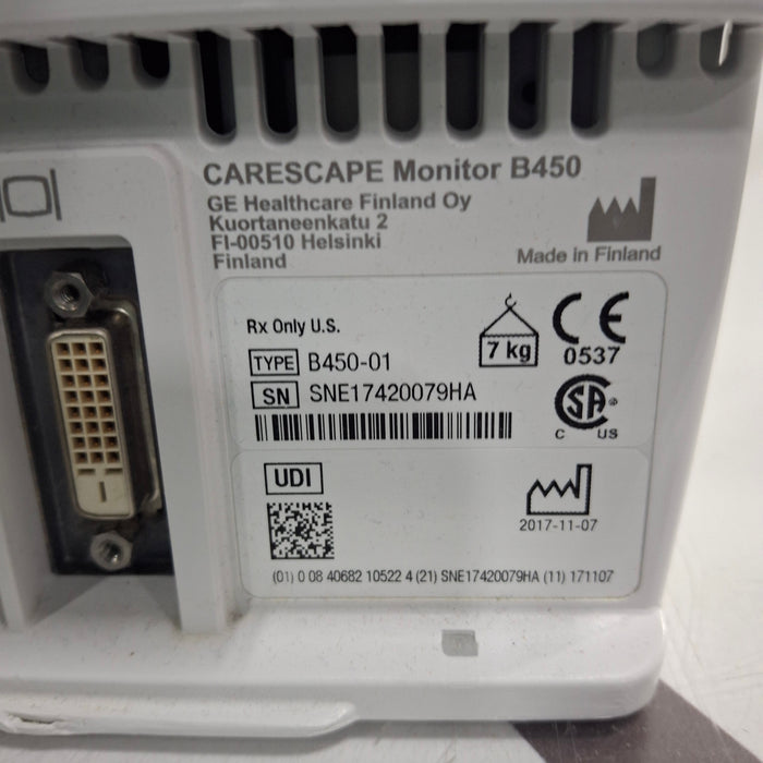 GE Healthcare GE Healthcare Carescape B450 Patient Monitor Patient Monitors reLink Medical