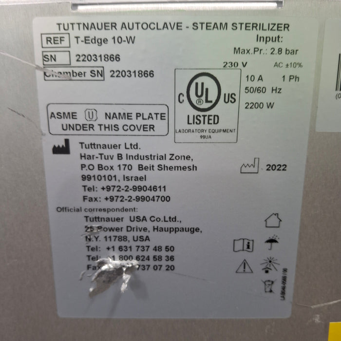 Tuttnauer T-Edge 10-W Autoclave