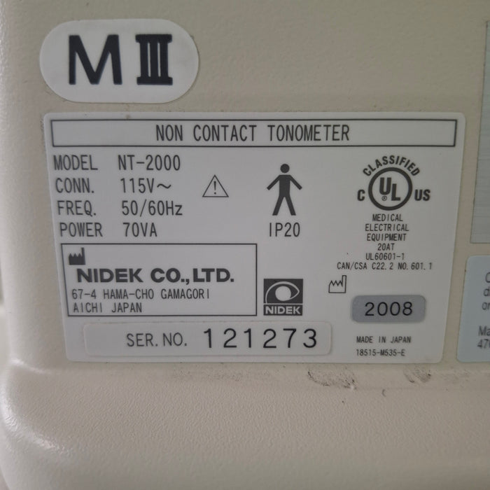 Nidek NT-2000 Non-Contact Tonometer
