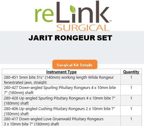 Jarit Jarit Surgical Rongeur Set Surgical Sets reLink Medical