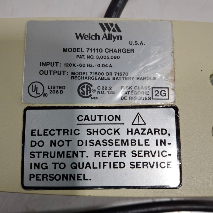 Welch Allyn Welch Allyn 71110 3.5V Desk Charger Diagnostic Exam Equipment reLink Medical