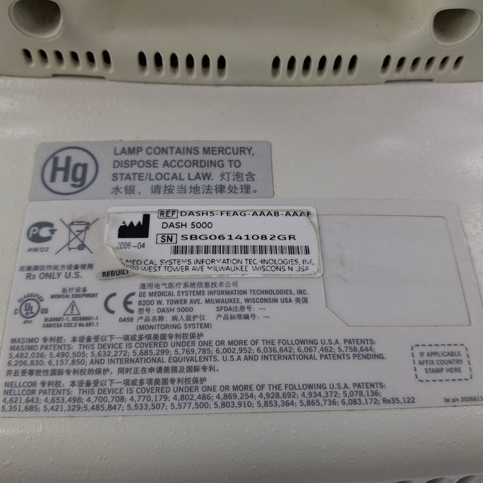GE Healthcare Dash 5000 - GE/Nellcor SpO2 Patient Monitor