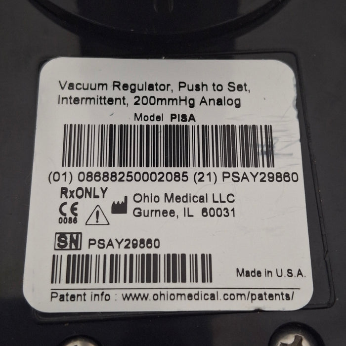 Ohio Medical Corporation Ohio Medical Corporation Push to Set Vacuum Regulator Respiratory reLink Medical