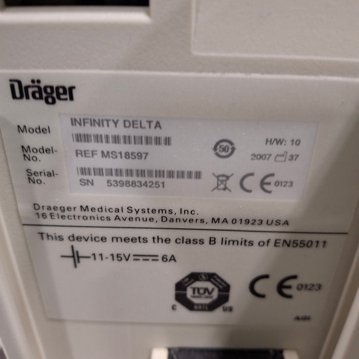 Draeger Medical Infinity Delta Patient Monitor