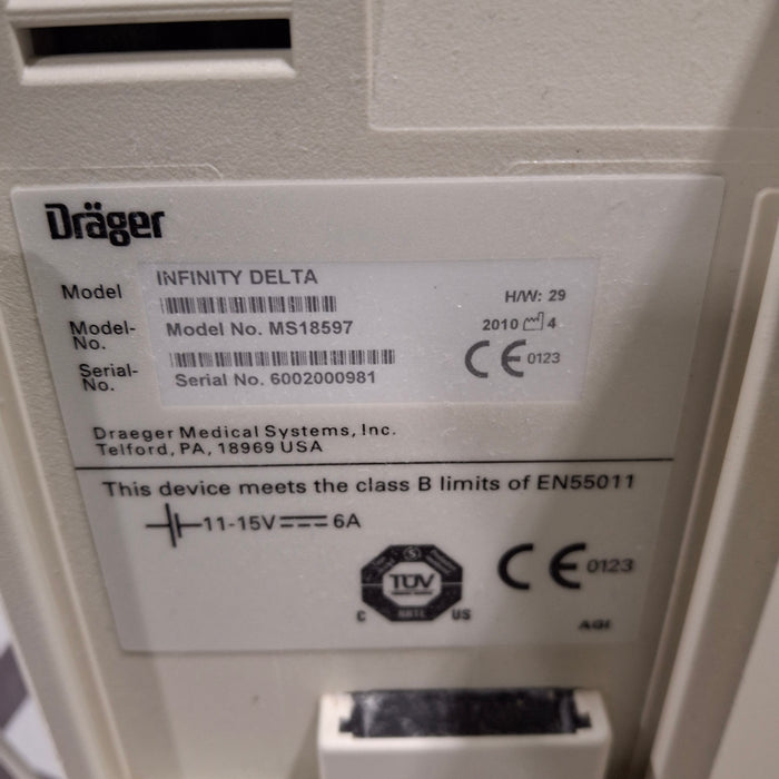 Draeger Medical Infinity Delta Patient Monitor