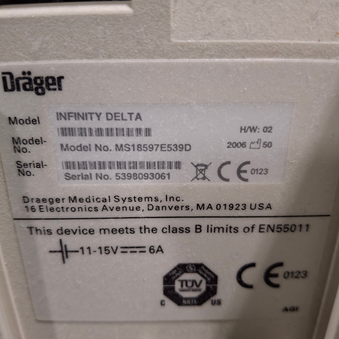 Draeger Medical Infinity Delta Patient Monitor