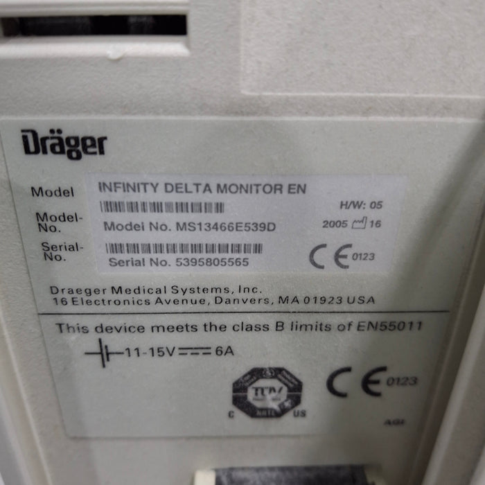 Draeger Medical Infinity Delta Patient Monitor