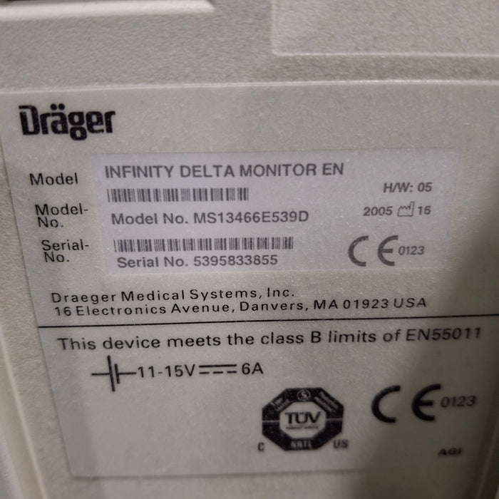 Draeger Medical Infinity Delta Patient Monitor