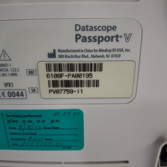 Mindray Passport V w/CO2 Patient Monitor