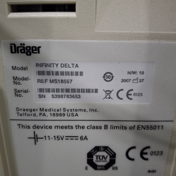 Draeger Medical Infinity Delta Patient Monitor