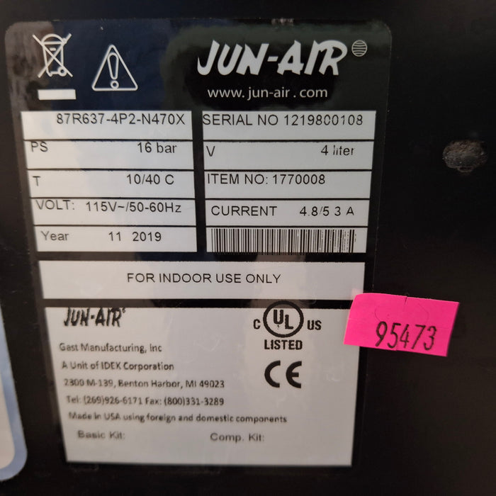 Jun-Air 87R637-4P2-N470X Dental Air Compressor