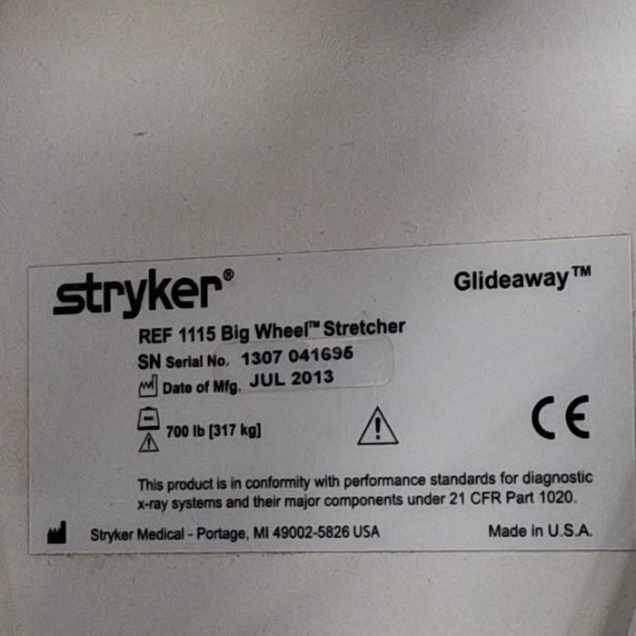 Stryker 1115 Big Wheel Glideaway Stretcher