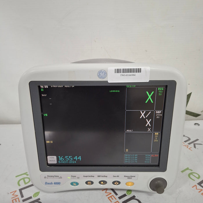 GE Healthcare Dash 4000 - Masimo SpO2 Patient Monitor