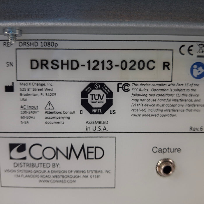 ConMed DRSHD 1080p HD Digital Recording System/image Capture System
