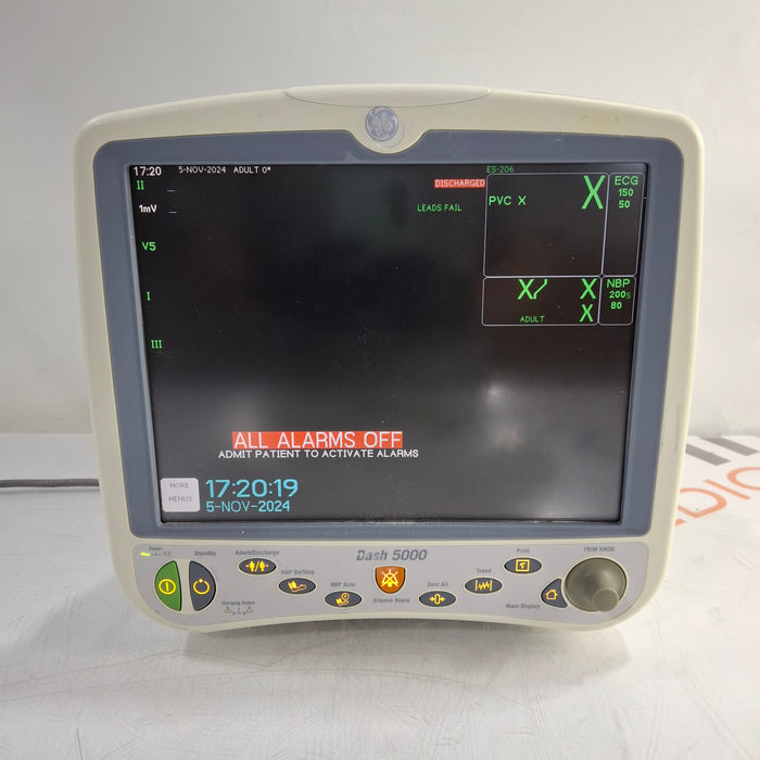 GE Healthcare Dash 5000 - Masimo SpO2 Patient Monitor