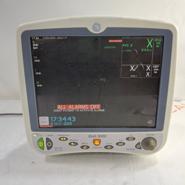 GE Healthcare Dash 5000 - Masimo SpO2 Patient Monitor