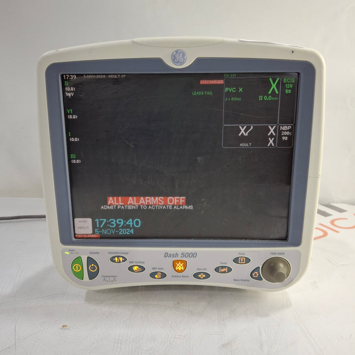 GE Healthcare Dash 5000 - Masimo SpO2 Patient Monitor