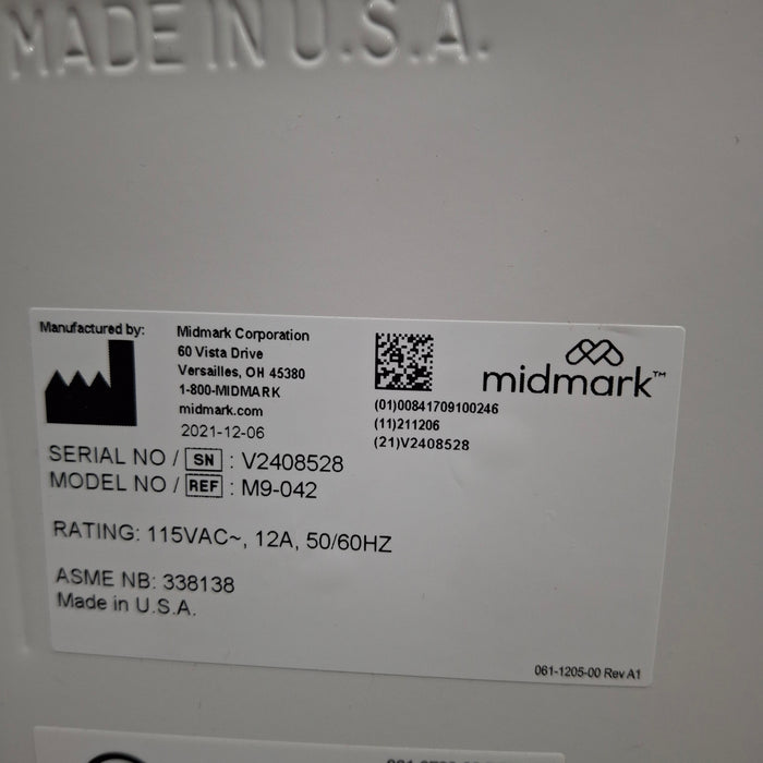 Midmark Ritter M9-042 UltraClave Autoclave Sterilizer