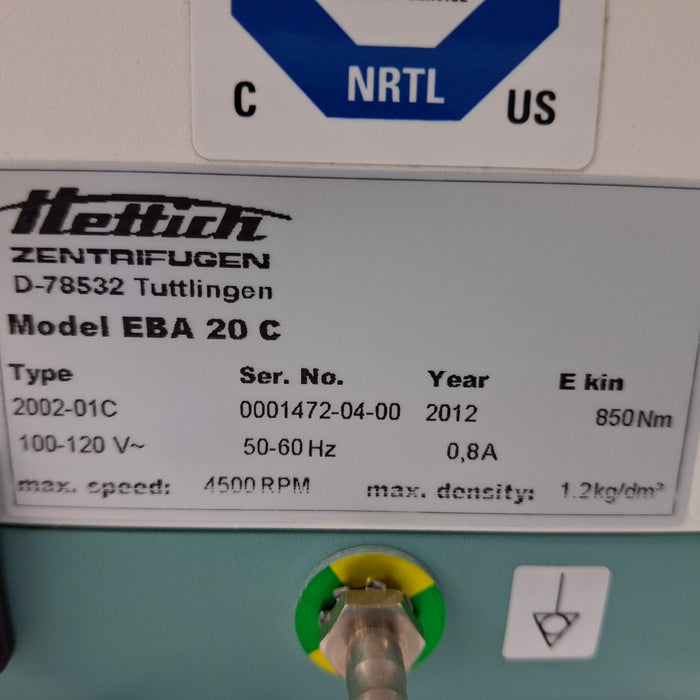 Hettich Instruments Hettich Instruments Zentrifugen EBA 20C Centrifuge Centrifuges reLink Medical