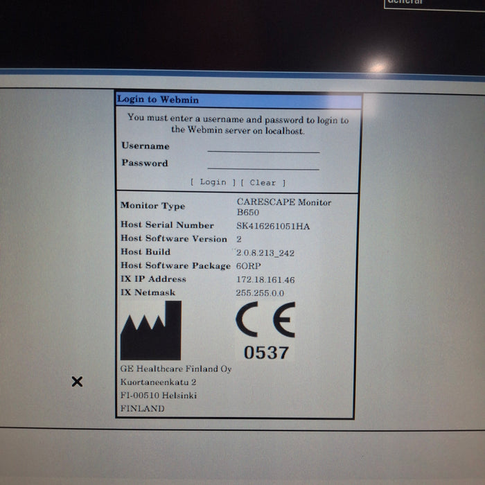 GE Healthcare Carescape B650 Patient Monitor