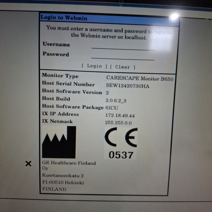 GE Healthcare Carescape B650 Patient Monitor