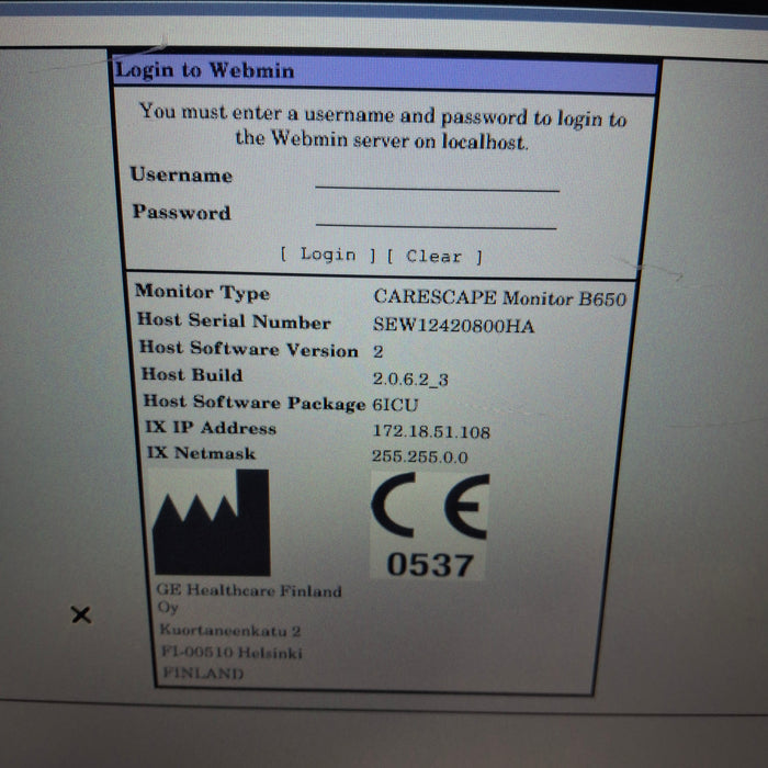 GE Healthcare Carescape B650 Patient Monitor