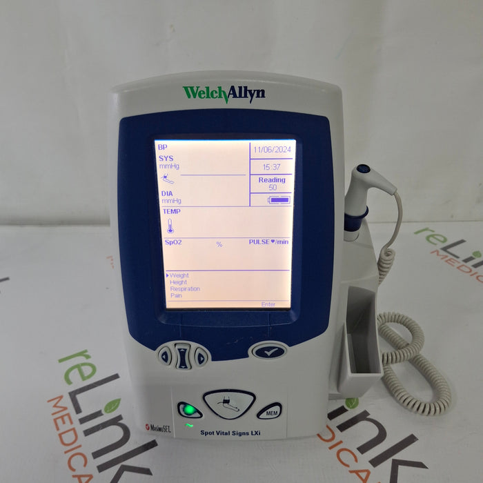 Welch Allyn Spot LXi - NIBP, SureTemp Plus, Masimo SpO2 Vital Signs Monitor