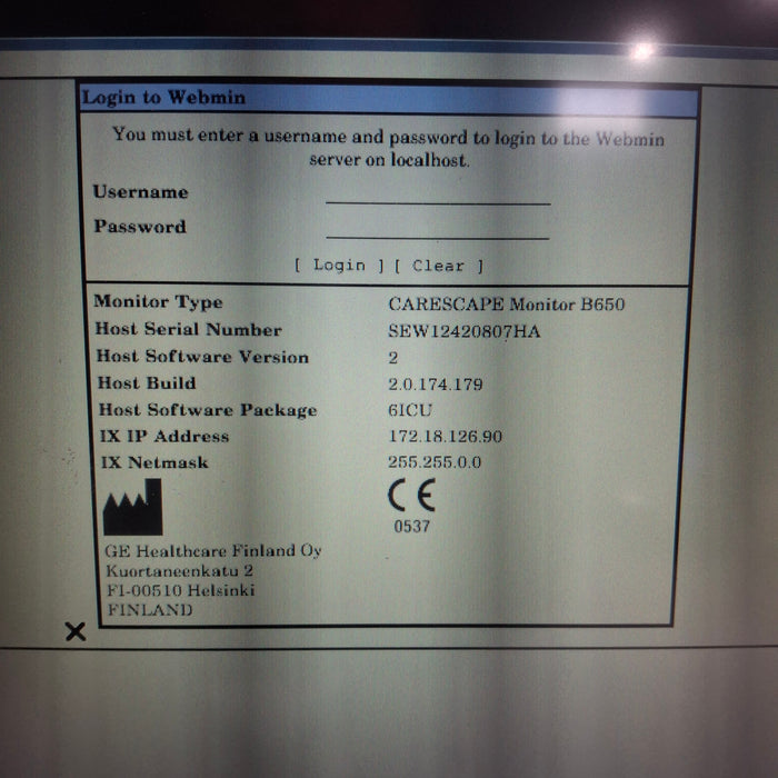 GE Healthcare Carescape B650 Patient Monitor