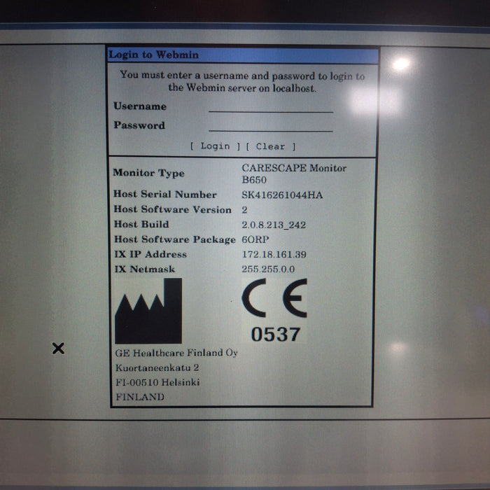 GE Healthcare Carescape B650 Patient Monitor