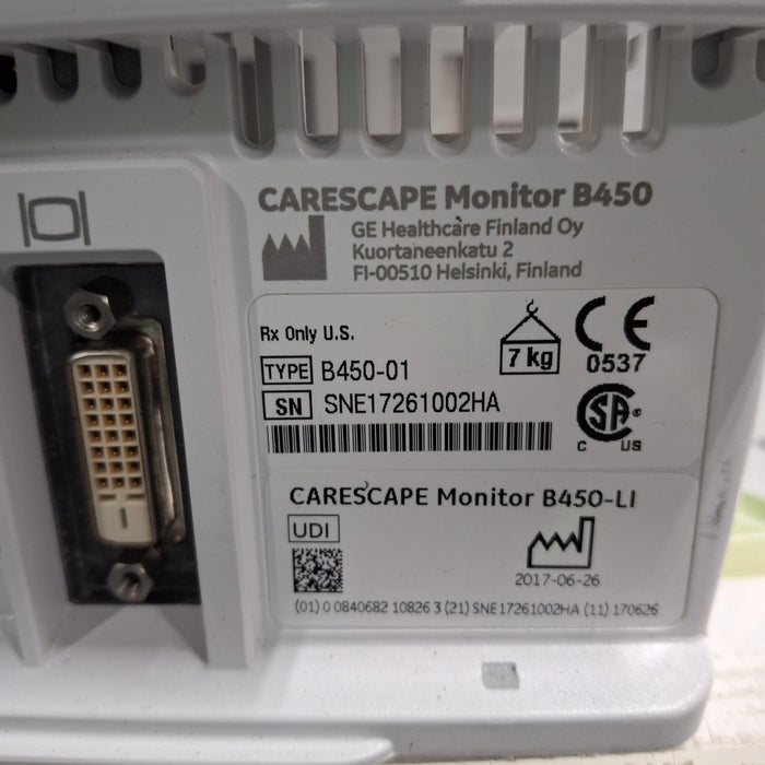 GE Healthcare Carescape B450 Patient Monitor