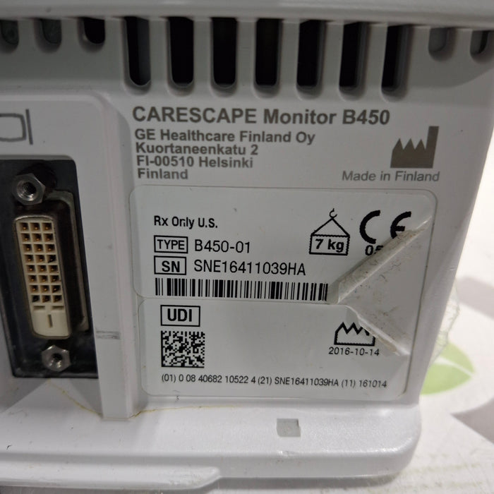 GE Healthcare Carescape B450 Patient Monitor