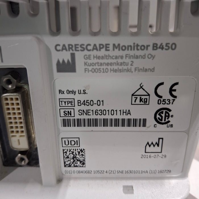 GE Healthcare Carescape B450 Patient Monitor