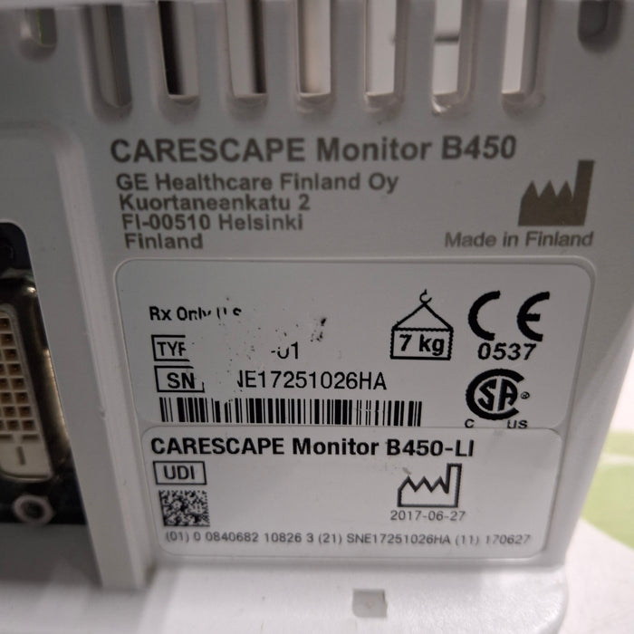 GE Healthcare Carescape B450 Patient Monitor