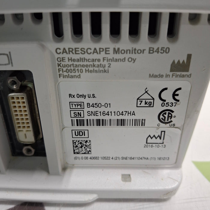 GE Healthcare Carescape B450 Patient Monitor