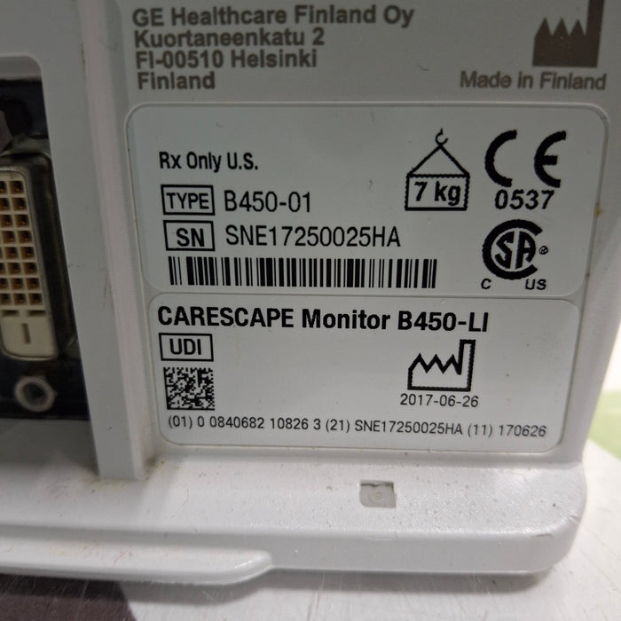 GE Healthcare Carescape B450 Patient Monitor