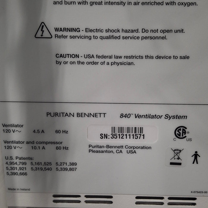 Puritan Bennett Puritan Bennett 840 Ventilator Respiratory reLink Medical