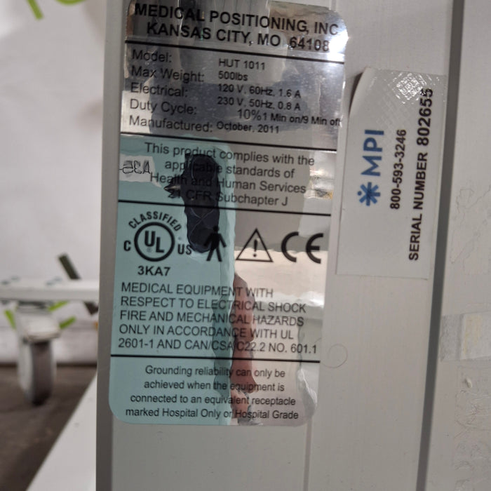 Medical Positioning, Inc. Model 1011 HUT Table