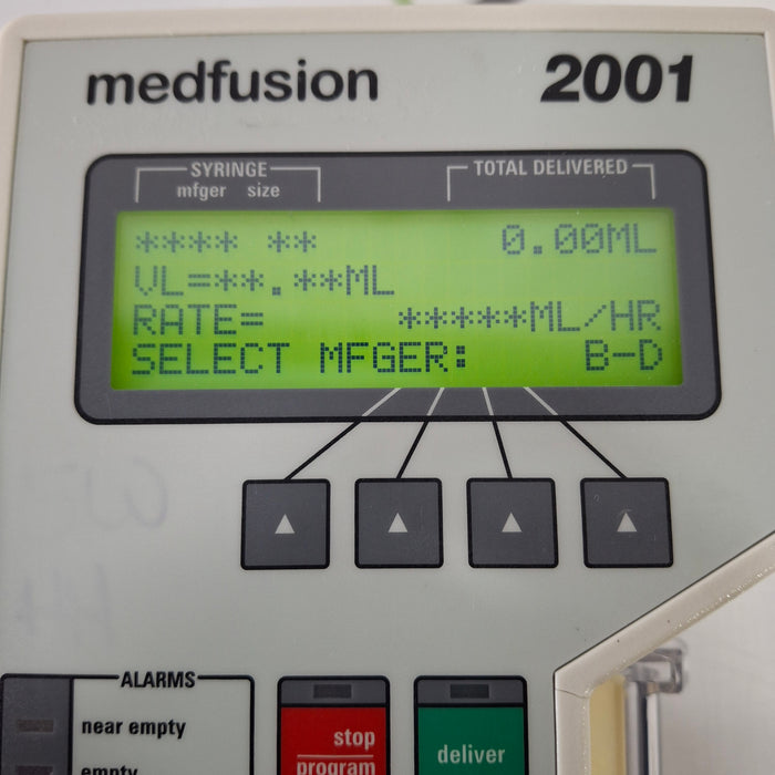 Smiths Medical Medfusion 2001 Syringe Infusion Pump