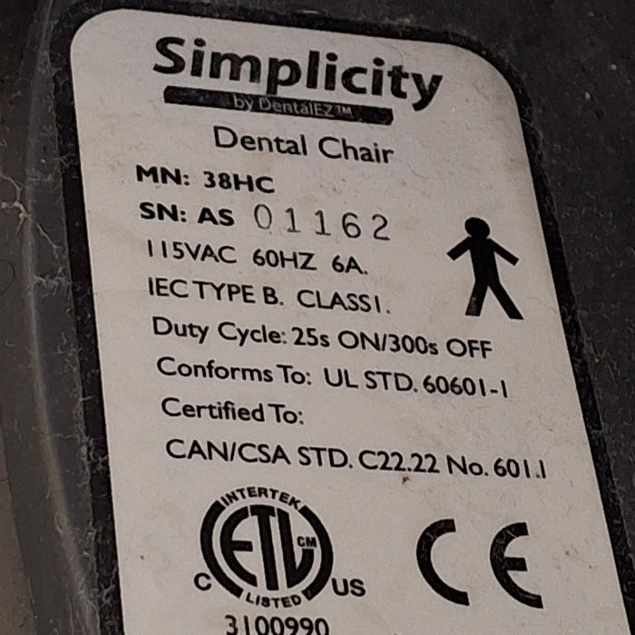 DEN-TAL-EZ Simplicity 38HC Dental Chair