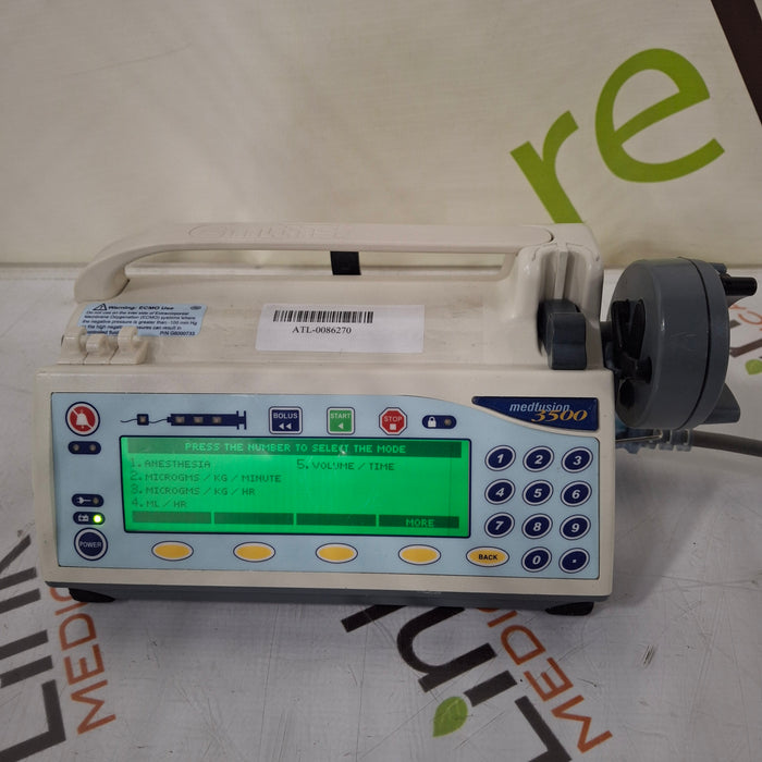 Smiths Medical Medfusion 3500 Syringe Infusion Pump