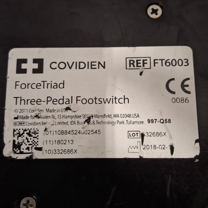 Covidien FT6003 Valleylab ForceTriad Three Pedal Footswitch