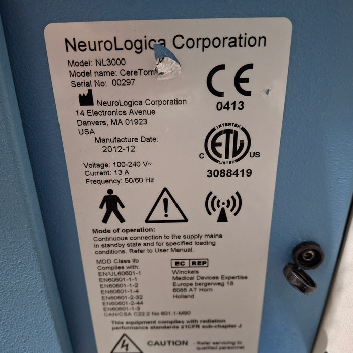 Neurologica Corporation NL3000 CereTom CT Scanner