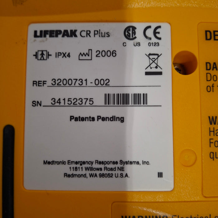 Medtronic LifePak CR Plus Defibrillator