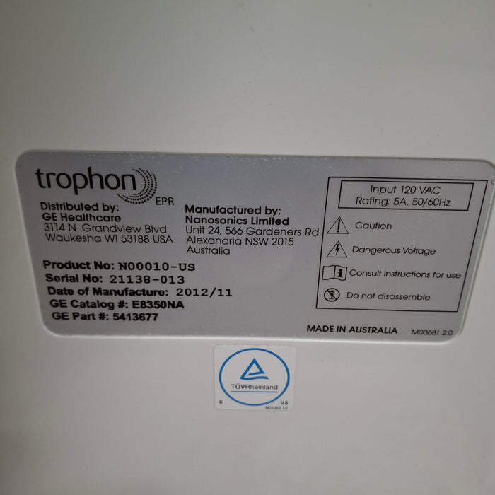 NanoSonics Trophon EPR High Level Disinfection