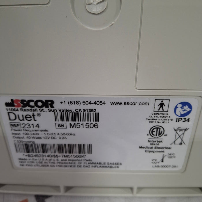 SSCOR, Inc. S-Scort Duet Portable Aspirator