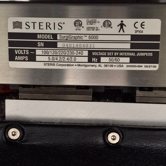 Steris Surgigraphic 6000 Surgical Table