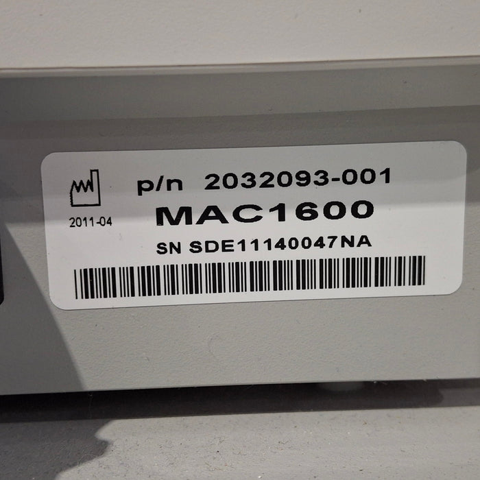 GE Healthcare MAC 1600 ECG